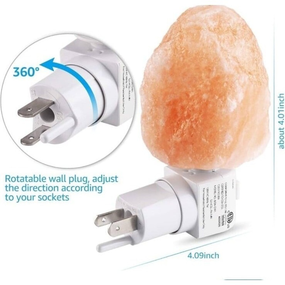 Himalayan Salt‎ Night Light, Rotating Plug wholesale available